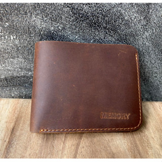 กระเป๋าสตางค์ ใบสั้น ผู้ชาย หนังแท้ 100% หนังแท้ทั้งใบ Leather wallet