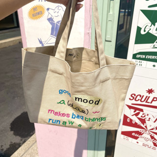 mooddae tote bag กระเป๋าผ้า กระเป๋าถือ | nude latte