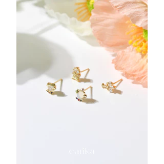 earika.earrings - beauty and the beast stuff set เซ็ตต่างหูก้านเงินแท้ชุบทองคำขาว/ทองเจ้าหญิง เหมาะสำหรับผิวแพ้ง่าย