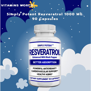 Simply Potent Resveratrol 1000 MG. 90 Capsules (V.707)