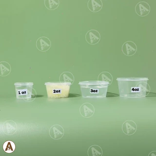 (50 ใบ) ถ้วยน้ำจิ้มพลาสติกใส มีฝาพับ 1,2,3,4oz ใส่ซอส ใส่น้ำจิ้ม ฝาพับ เข้าเวฟได้