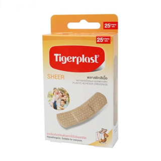 ไทเกอร์พล๊าส พลาสเตอร์ปิดแผล ชนิดพลาสติกสีเนื้อ Tigerplast Sheer 10x10s