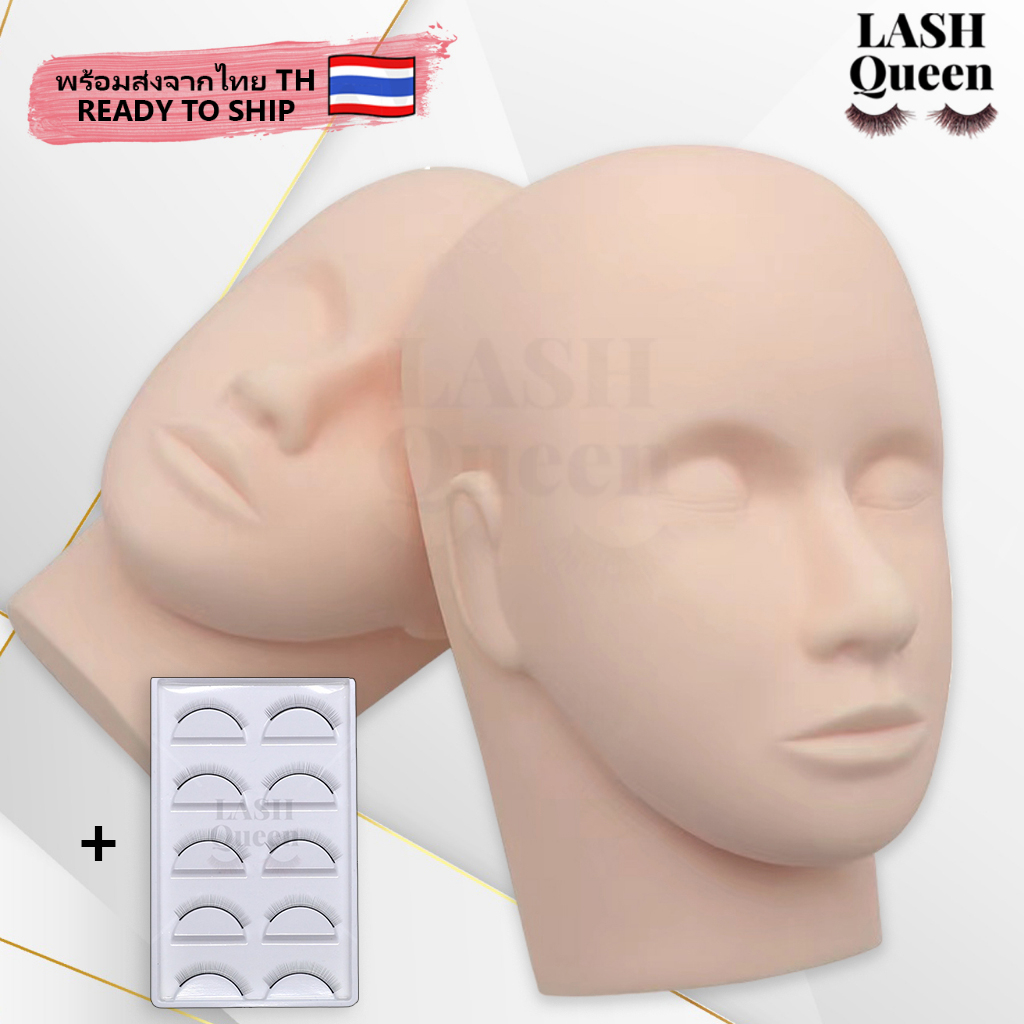 Lash queen Mannequin head to practice eyelash extensions หัวหุ่น ฝึกต่อขนตา (ล็อตใหม่) 6182