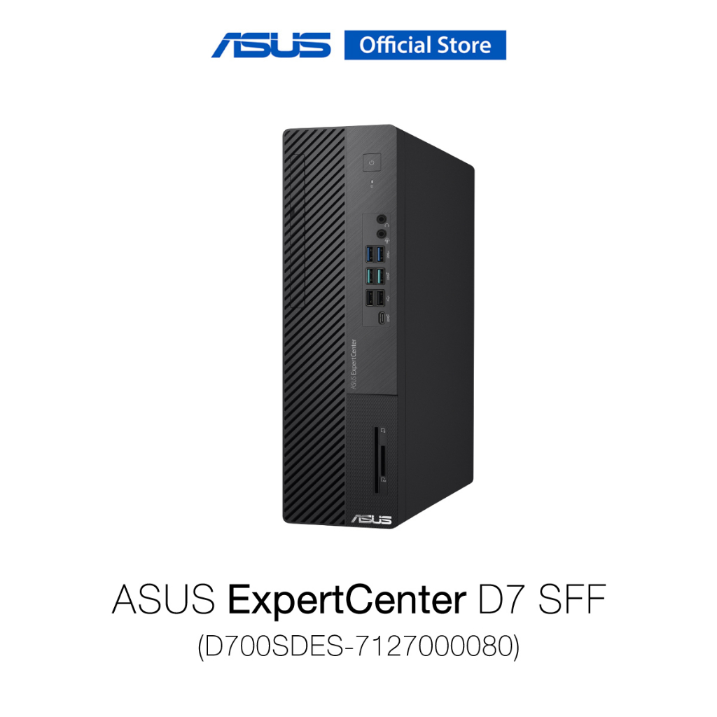 ASUS ExpertCenter D7 SFF (D700SDES-7127000080) Desktop PC, Intel Core i7-12700, RAM8GB DDR4 U-DIMM, SSD512GB PCIe 3.0, DOS