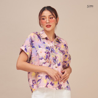 5th Jan เสื้อเชิ้ตคอปกแขนสั้น ผ้าลินินแท้ 100%