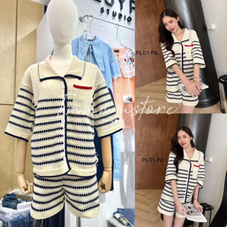 PLOYPA - SAILOR CROCHET SHIRT/ SET(พร้อมส่ง)