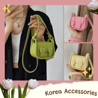Korean🧧 กระเป๋าหนังนิ่มใบจิ๋ว 5 สี พร้อมสายสะพายปรับระดับได้