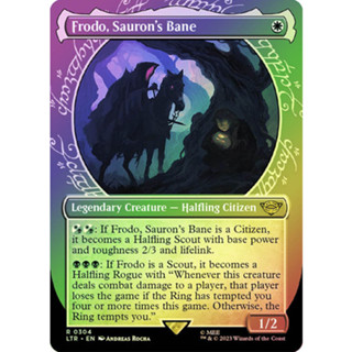 [MTG] Frodo, Saurons Bane (Showcase) [LTR] [WHITE] [RARE] [FOIL] [ENG] (การ์ดเมจิค / Magic the Gathering)