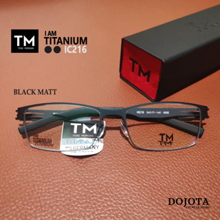 TM กรอบแว่นไทเทเนี่ยม ทรงเหลี่ยม Toni Morgan รุ่น IC216 สีดำด้าน Black Matt