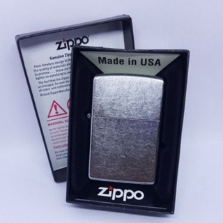 ZIPPO STREET CHROME สีเงินขนแมวเบสิค