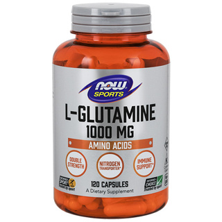 แอล-กลูตามีน NOW Foods, Sports, L-Glutamine, Double Strength, 1,000 mg, 120 Veg Capsules