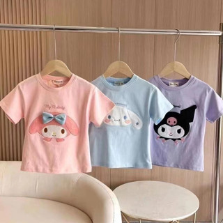 พร้อมส่ง 🇹🇭 เสื้อยืดเด็กลายการ์ตูน ซานริโอ้ แขนสั้น งานน่ารัก เนื้อผ้าดี