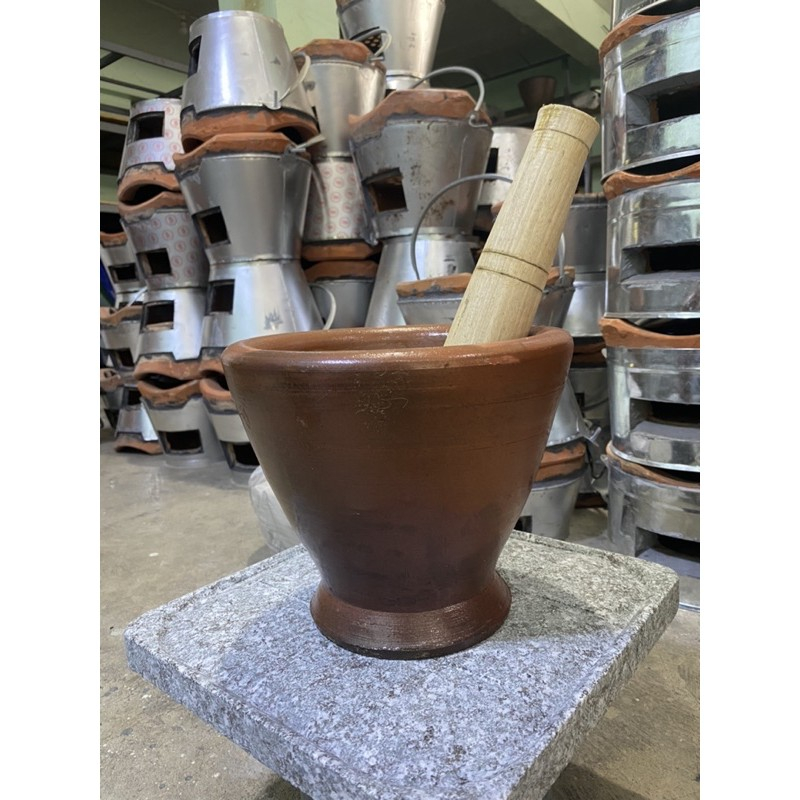 iHome ครกดินเผา OTOP ครกส้มตำ รวมสาก ขนาด 6-10 นิ้ว เหมาะใช้เปิดร้านค้าและบ้านครัวเรือน โรงงานผลิตครกใหญ่สุดในไทย