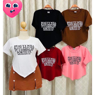 ❤️❤️พร้อมส่ง✅✅เสื้อคอกลม ปลายแหลม Plussize