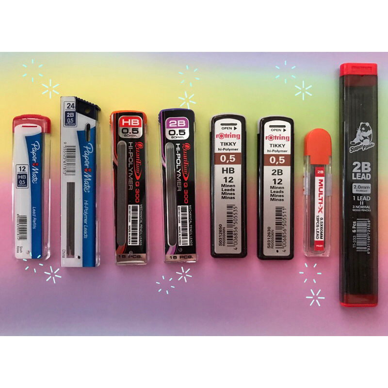 ไส้ดินสอ ไส้ดินสอกด ไส้ดินสอ HB / 2B ขนาด 0.5 mm. และ 2.0 mm.