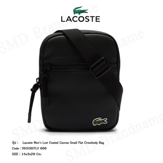 Lacoste กระเป๋าสะพายข้าง รุ่น Lacoste Mens Lcst Coated Canvas Small Flat Crossbody Bag Code: NH3307LV 000
