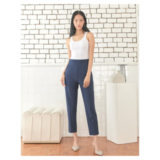 YNO High waist cigarette trousers with side zipper กางเกงทำงานขายาวเอวสูงซิปข้าง 27131