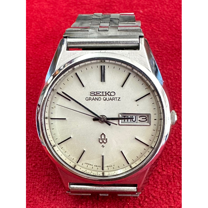 SEIKO GRAND QUARTZ ตัวเรือนสแตนเลส นาฬิกาผู้ชาย มือสองของแท้