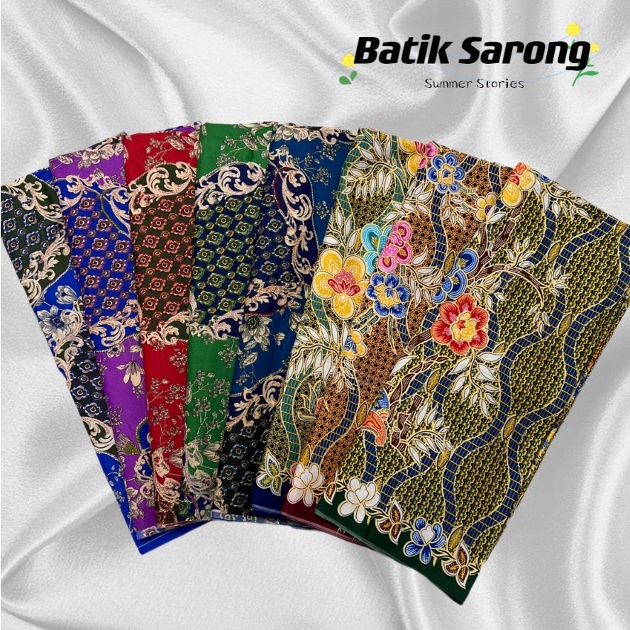 ผ้าถุงคุณภาพดี ผ้าถุงลายไทย ผ้าบาติก ลายปาเต๊ะ batik กว้าง 2 เมตร เย็บเรียบร้อย สีสดใส