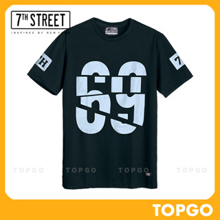 เสื้อยืด แนวสตรีท 7th Street รุ่น Sixty-Nine 69 (กรมเข้ม_ฟ้า) STN006 ของแท้