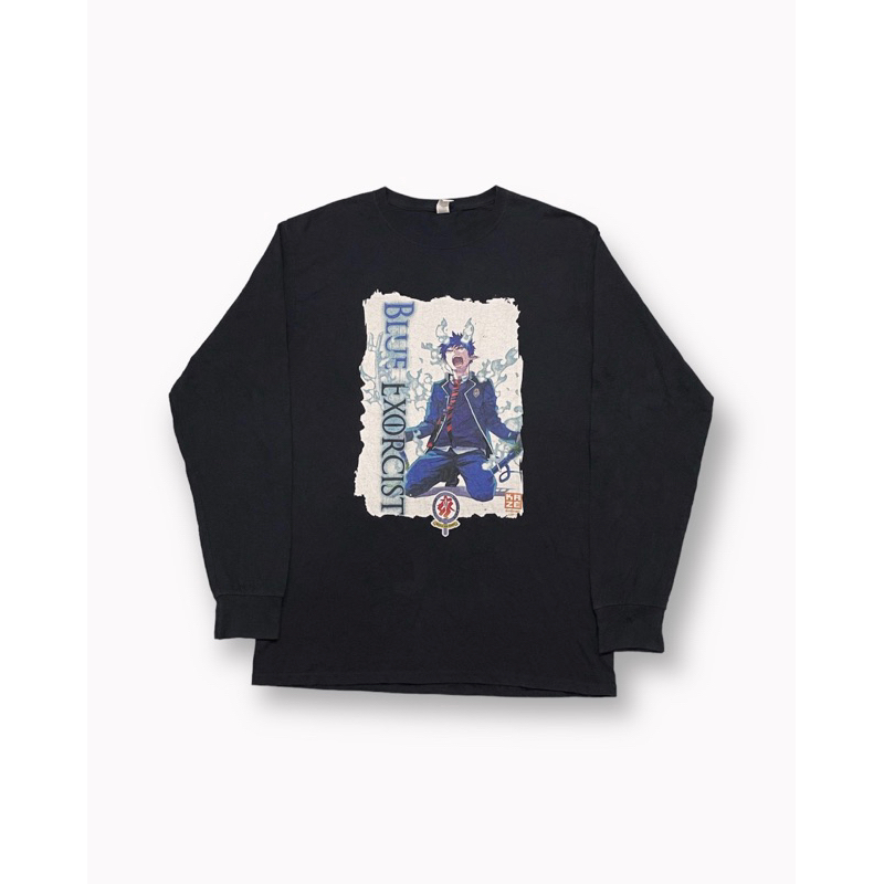 เสื้อยืดอนิเมะแขนยาวมือสอง VINTAGE BLUE EXORCIST ANIME LONG SLEEVE Size M มือ2