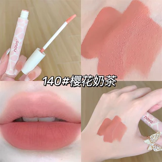 5762 (ใหม่/แท้) NOVOลิปกำมะหยี่ ลิปเวลเวท เนื้อครีมมี่ เนื้อนุ่มละมุน โทนสีสวย บางเบา เกลี่ยง่าย ติดทน Lip Glaze