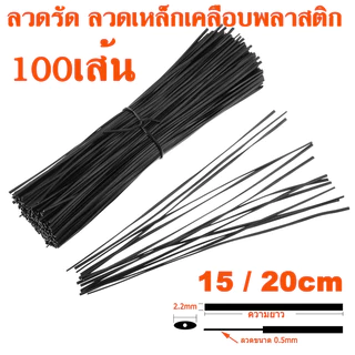ลวด ลวดรัด ลวดเหล็กเคลือบพลาสติก สีดำ ขนาด 2.2mm (15/20cm) ใช้รัดถุง สายไฟ ตกแต่งต้นไม้ หรือสิ่งของเครื่องใช้ต่างๆ