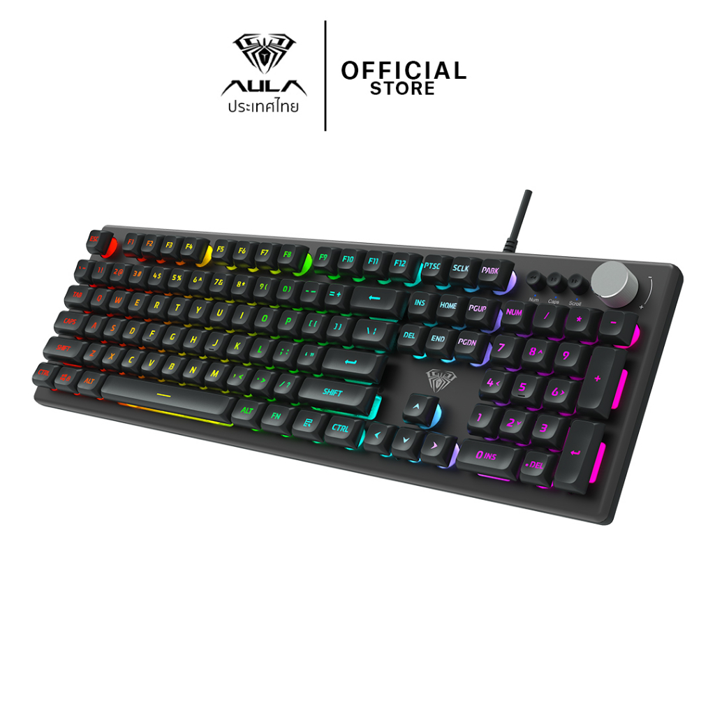 คีย์บอร์ด - AULA F2028 - Membrane Gaming Keyboard Macro คีย์ไทย รับประกัน 2 ปี