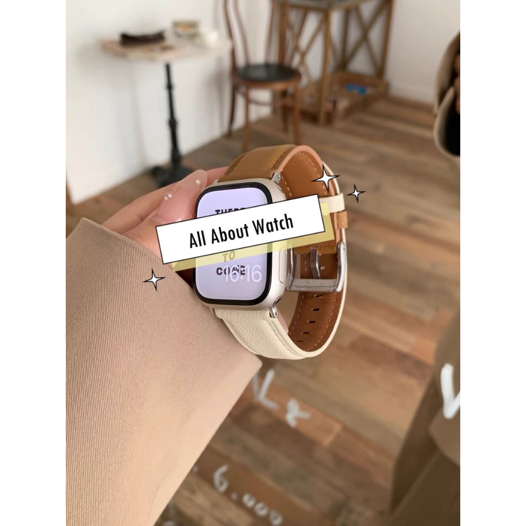 พร้อมส่ง สายนาฬิกาแบบหนัง แบบหนานุ่ม ใช้ได้กับ Smart Watch 8 7 6 5 4 3 2 1 Se Ultra และรุ่น HK9Pro H