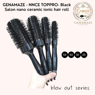 Genamaze -Toppro Black Ceramic ionic  Round Brush 4 SIZE  หวีโรลไดร์ผม รวมทุกไซด์รุ่นเซรามิค +ไนล่อน ทนความร้อน ช่วยเป่า