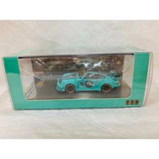 PGM 1:64 911 930 993 RWB Tiffany Blue Diecast Model Car Limited Fully Opened