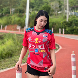 ใหม่ล่าสุด เสื้อกีฬาพิมพ์ลาย คอกลม รุ่นเรดบลู