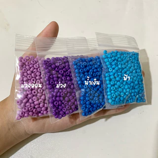 (พร้อมส่งจากไทย) ลูกปัดเม็ดทราย4มิล ถุงละ9บาท รวม 33 สี (20g/50g/100g) สีสด สีหวาน สีพาสเทลง