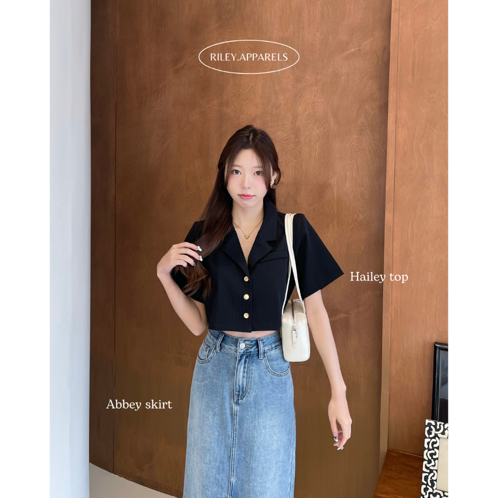 Riley.apparels - Hailey Top 9072 (ได้เฉพาะเสื้อ) มีฟองน้ำซับบ่าติดกระดุมเข้าออกเองได้