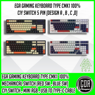 EGA TYPE CMK1 Mechanical Keyboard CIY ได้ มีให้เลือก 4 ดีไซน์ 2 สวิตต์ Blue/Red Switch MINI RGB [รับประกันศูนย์ไทย 2 ปี]