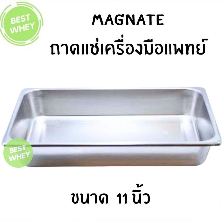 MAGNATE ถาดใส่เครื่องมือแพทย์ สเเตนเลสเกรด 304 เกรดพรีเมี่ยม ขนาด 11 นิ้ว ก้นลึก (1225)