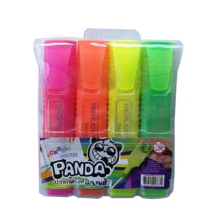 PANDA Highlighter Pen ปากกาไฮไลท์เน้นข้อความ 4pcs.