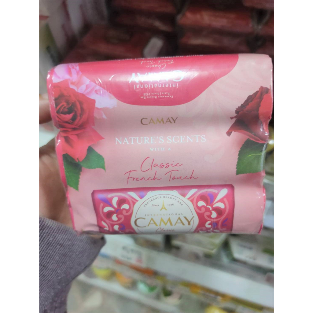 สบู่คาเมย์ สบู่ก้อนคาร์เมย์ (Camay Soap Bar) สูตรคลาสสิค / สูตรเนจอรัล / สูตรชิค ขนาด 125 กรัม แพ็คล