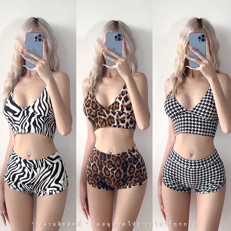 🐻NewNew Shop🐻ชุดเซ็ทสายฝอ(เสื้อมีฟองน้ำ)ชุดเซ็ทออกกำลังกาย[ครบไซส์XS-XL]