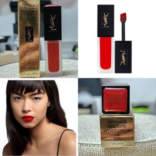 เทสเตอร์ YSL TATOUAGE COUTURE VELVET CREAM 6มิล MFG 10/2019 EXP 10/2024สี 201 Rouge Tatouage