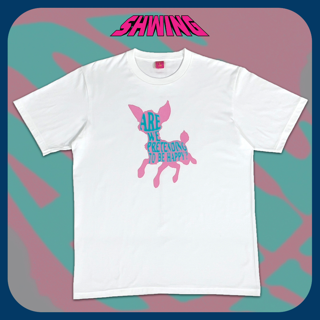 SHWING เสื้อยืด 🦌UNHAPPY DEER?🦌 ผ้านุ่ม Cotton100% ไม่ย้วยสกรีนสีกัด ไม่เป็นแผ่น ไม่ร้อนอก รีดทับได้