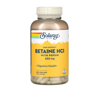 Solaray, Betaine HCL with Pepsin, 650 mg, 250 Vegetarian Capsules