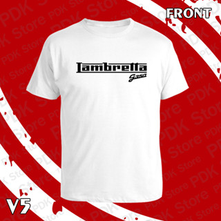 เสื้อยืด คอกลม แขนสั้น Lambretta G350 สกรีน Flex pu  ขอบสวย คมชัด ผ้า cotton 100%