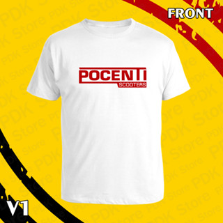 เสื้อยืด คอกลม แขนสั้น POCENTI สกรีน Flex pu ขอบสวย คมชัด ผ้า cotton 100%