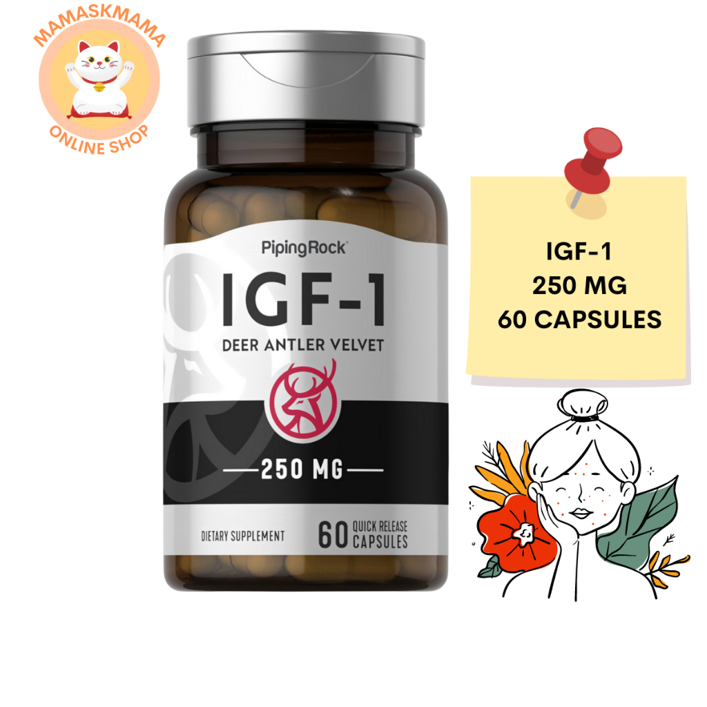 growth hormone โกรทฮอร์โมน IGF-1 Growth Accelerator Deer Antler Velvet 60 Capsules EXP 04/2027