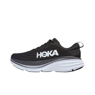 HOKA ONE ONE Bondi 8 Black and white gentleman Woman ของแท้ 100 % style รองเท้าแตะ