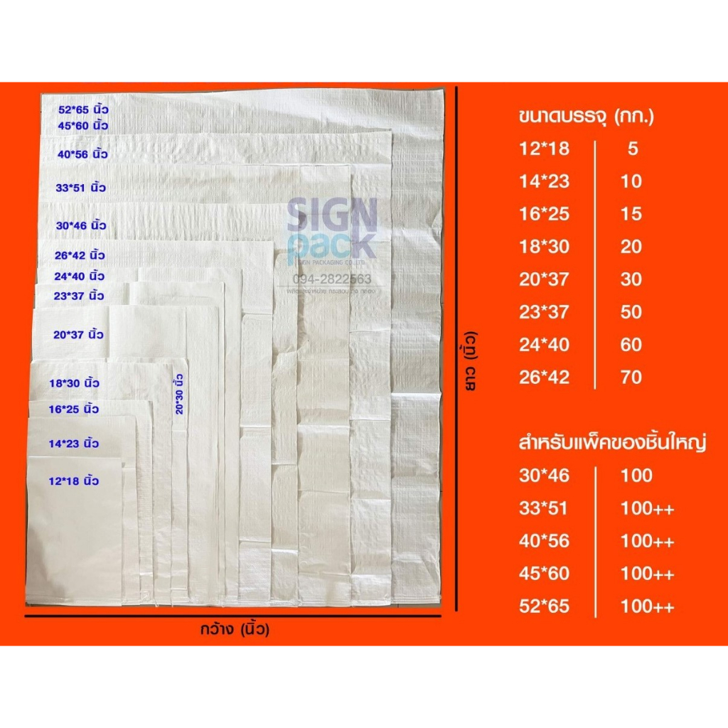 กระสอบขาว เกรด A ราคาถูกจากโรงงาน (มีหลายขนาด) ราคา ถูกที่สุด ดีลบีเคเค รูปภาพหลัก