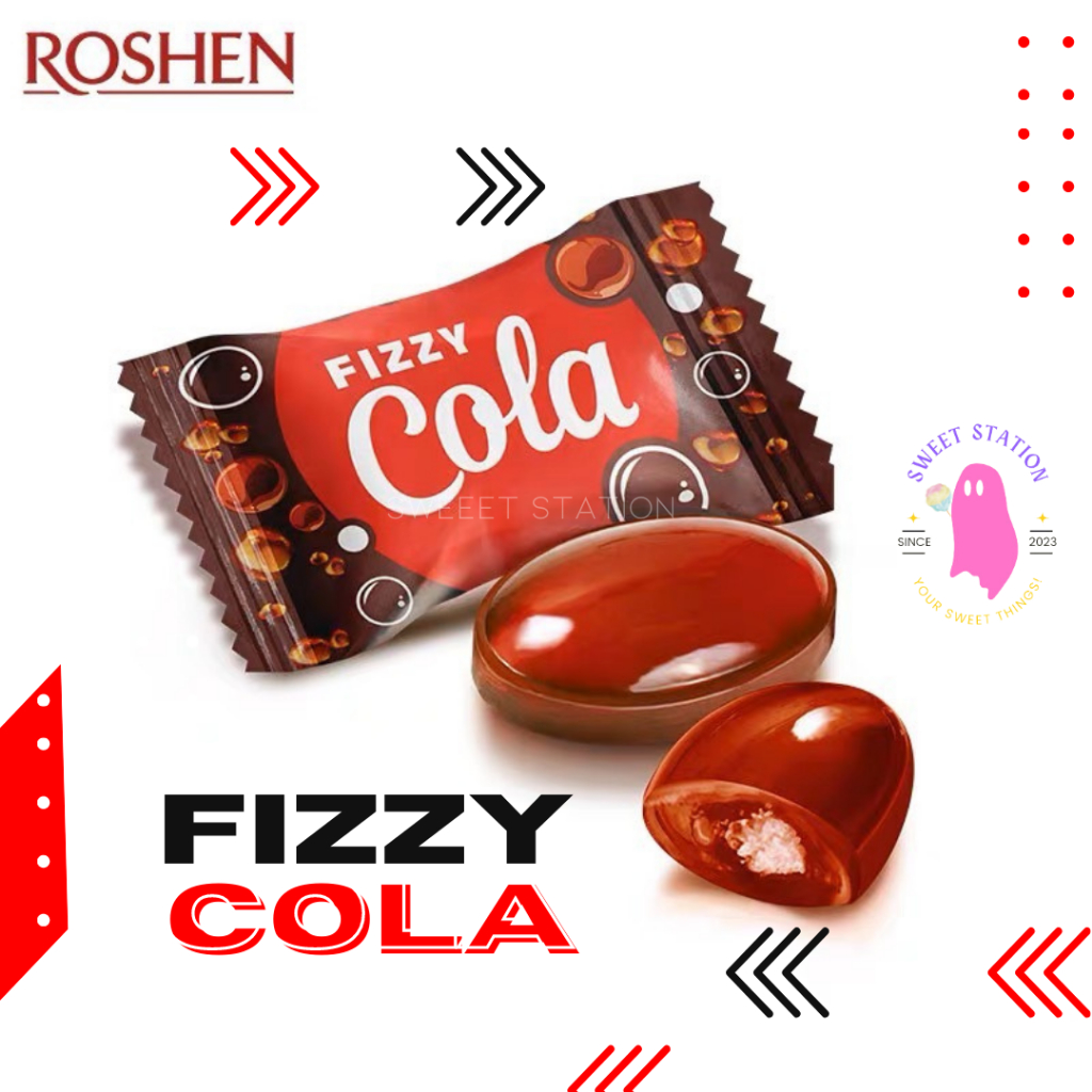Fizzy Cola ลูกอมโคล่าสอดไส้ผงโซดา นำเข้าจากยูเครนแท้ 100% รสชาติหวานอมเปรี้ยว ลูกอมรสโค้กฟู่ฟ่า