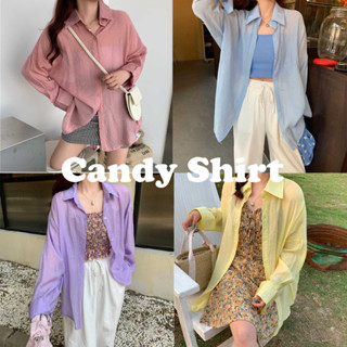 MOST 🌷🌈 Candy Shirt เสื้อเชิ้ต Oversized สีพาสเทลน่ารักแบบบาง พร้อมส่ง SH | SALE