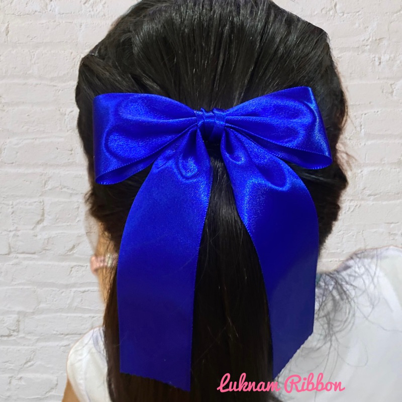 โบว์นักเรียน โบว์ติดผมสำเร็จรูป ริบบิ้นหน้ากว้า 1.5 นิัว มีกิ๊บหนีบ สปริง ยางรัด ให้เลือกค่ะ